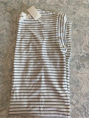 a new day White & Black Striped Cuffed sleeve maxi dress